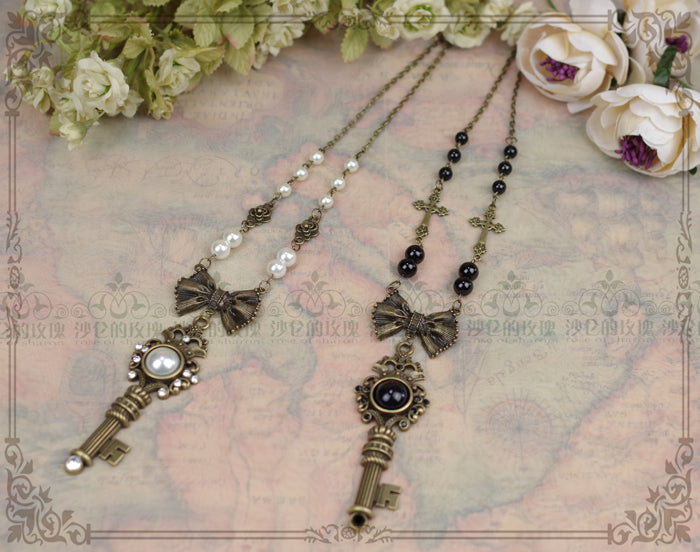 Rose of Sharon - Gothic Lolita Retro Pearl Necklace - Neckwear