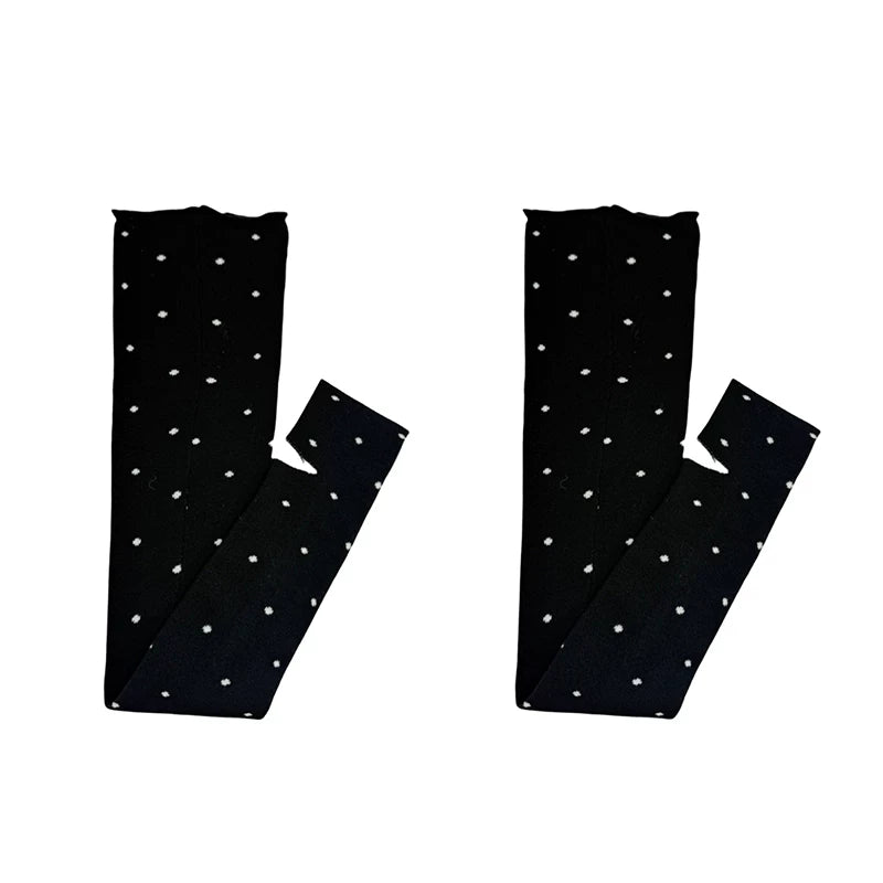 White Socks - Ballet Dot - Over-the-Knee Sock Covers with a Scrunched Finish