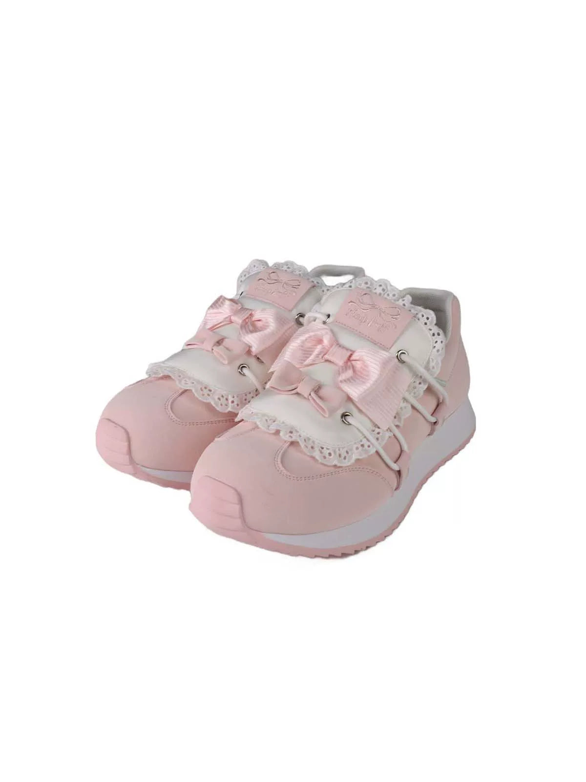 Sheep Puff Thousand Bow Lolita sneakers showing white shoes with colorful bow accents and playful design.
