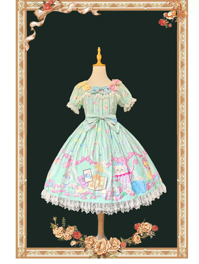 Infanta - Macaron Dolly House - Pastel Puff-Sleeve OP