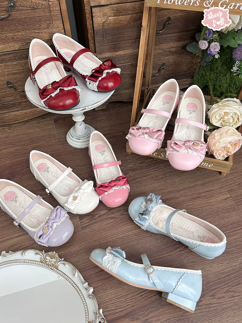 sheeppuff Sweet Berry Low-Heel Lolita Shoes