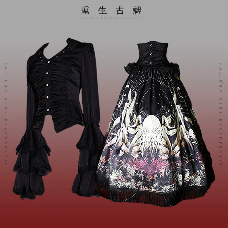 囚鸟旅店‖重生古神‖现货页面‖克苏鲁哥特暗黑原创Lolita裙大码