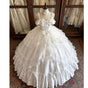 White + collar + butterfly train + petticoat / S