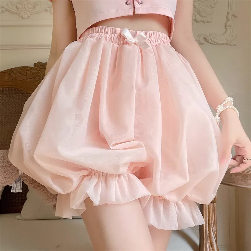Sugar Girl - Casual Lolita Bloomers - Solid Color Organza Shorts Other Surprise