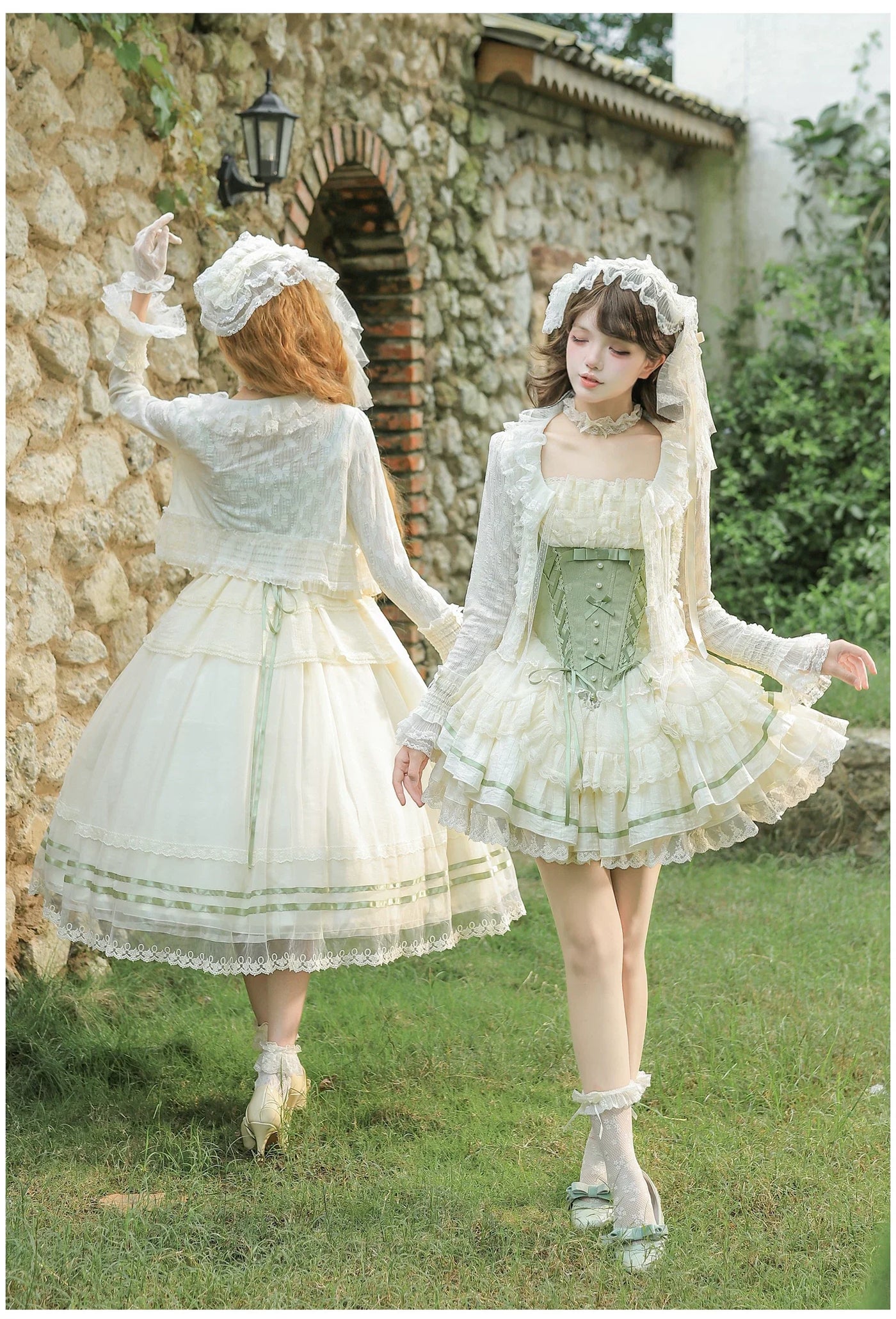 With PUJI - Unfailing - Classic Lolita Bow Jacquard Corset JSK Dress