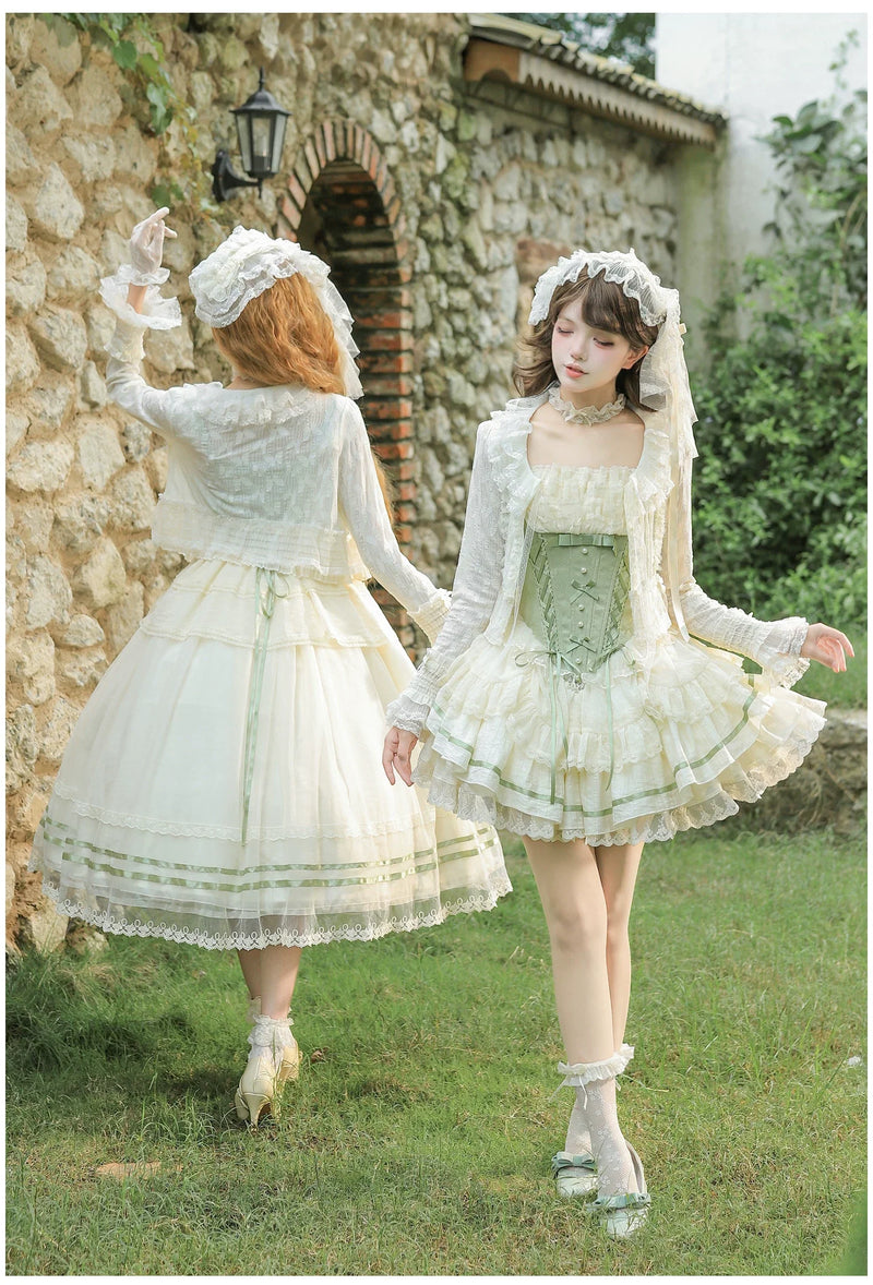 With PUJI - Unfailing - Classic Lolita Bow Jacquard Corset JSK Dress
