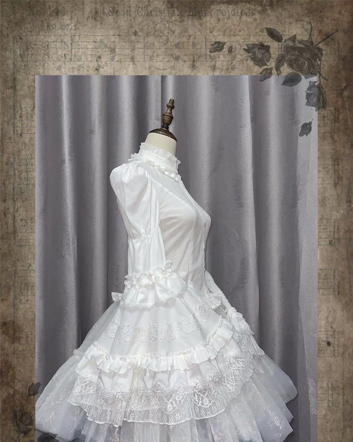 Sweetheart Dream Machine - Lily Lace - Ruffled Blouse with Puff Sleeves