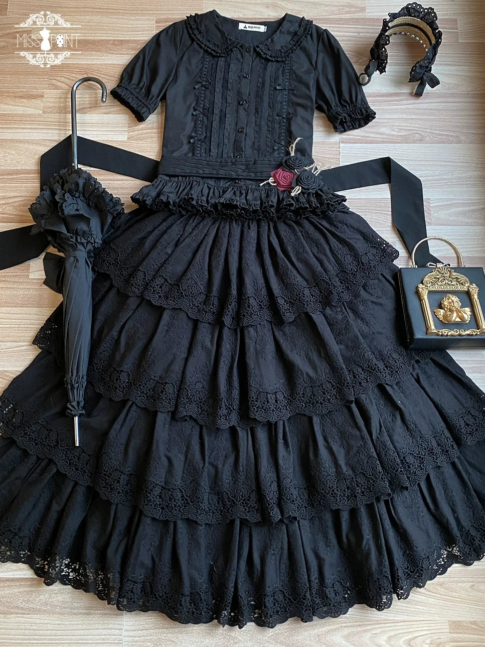 Forest Waltz - Classic Lolita Tiered Skirt Multi-layer Embroidered SK (L M S) 40192:651466