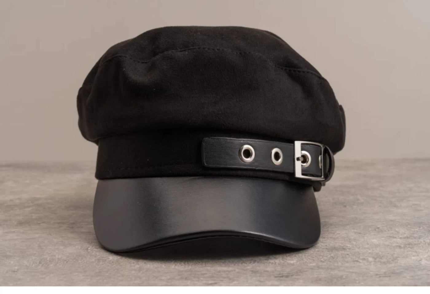 Strange Sugar - Gothic Lolita Hat Leather Buckle - Lolita Newsboy Hat Headwear