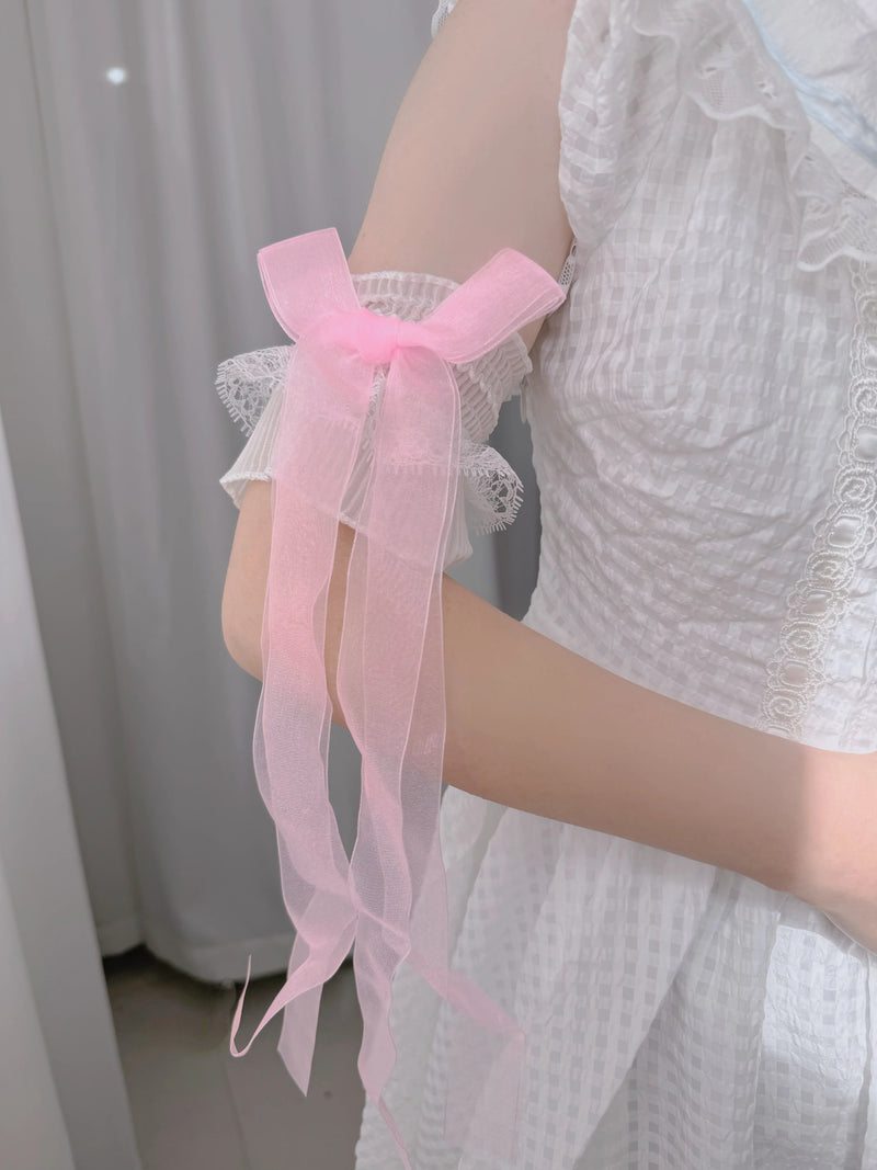 Fantasy Doll - Floating Ribbon - Arm Sleeves with three-tier lace trim