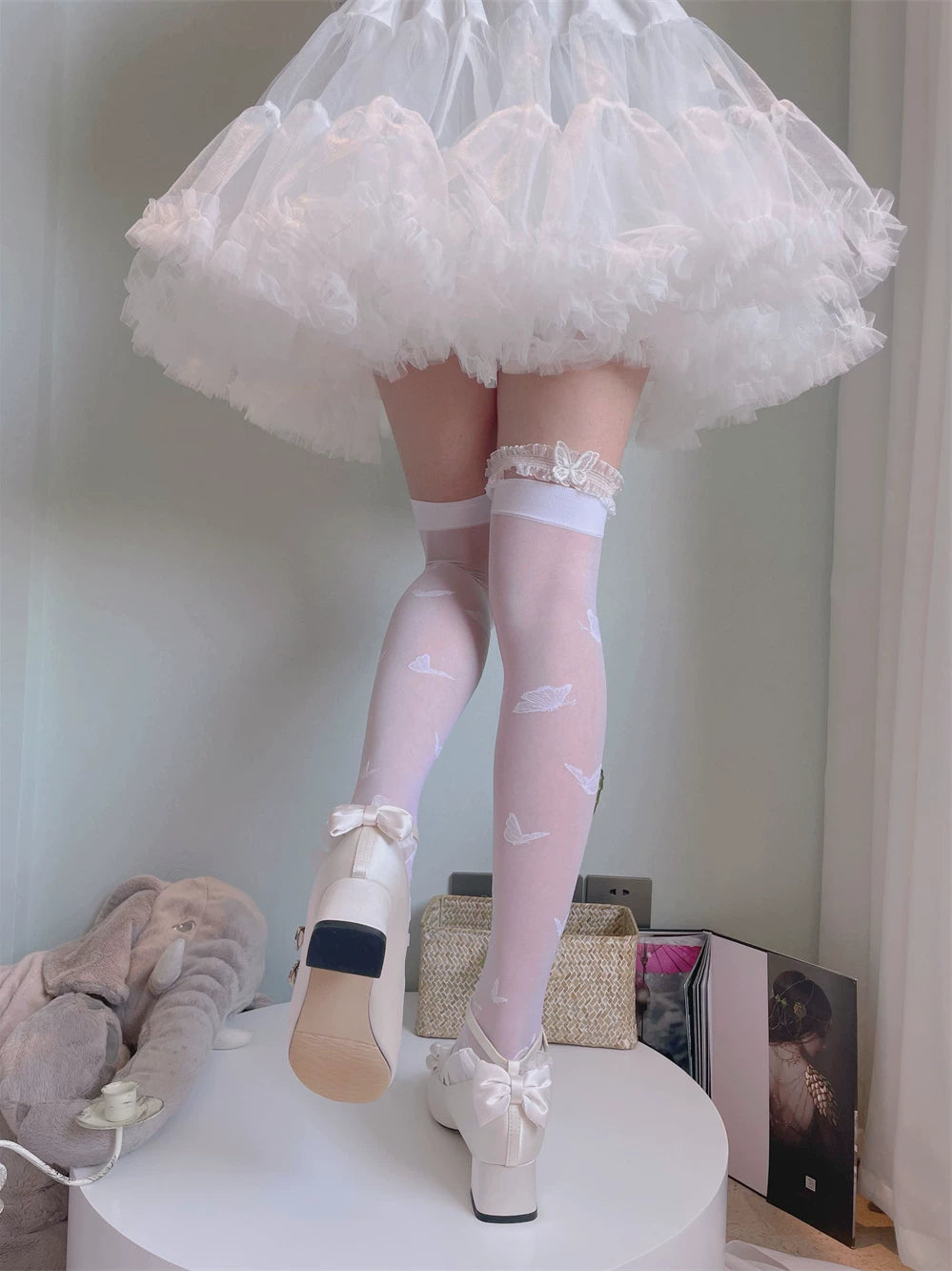 Fantasy Doll - Nirvana Butterfly - Over-the-Knee Socks with Butterfly Motifs
