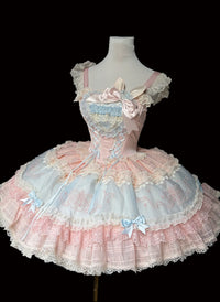 Zhijinyuan - Sweetheart Bunny - Blue Ribbon JSK Dress and Accessories - Blue JSK / S