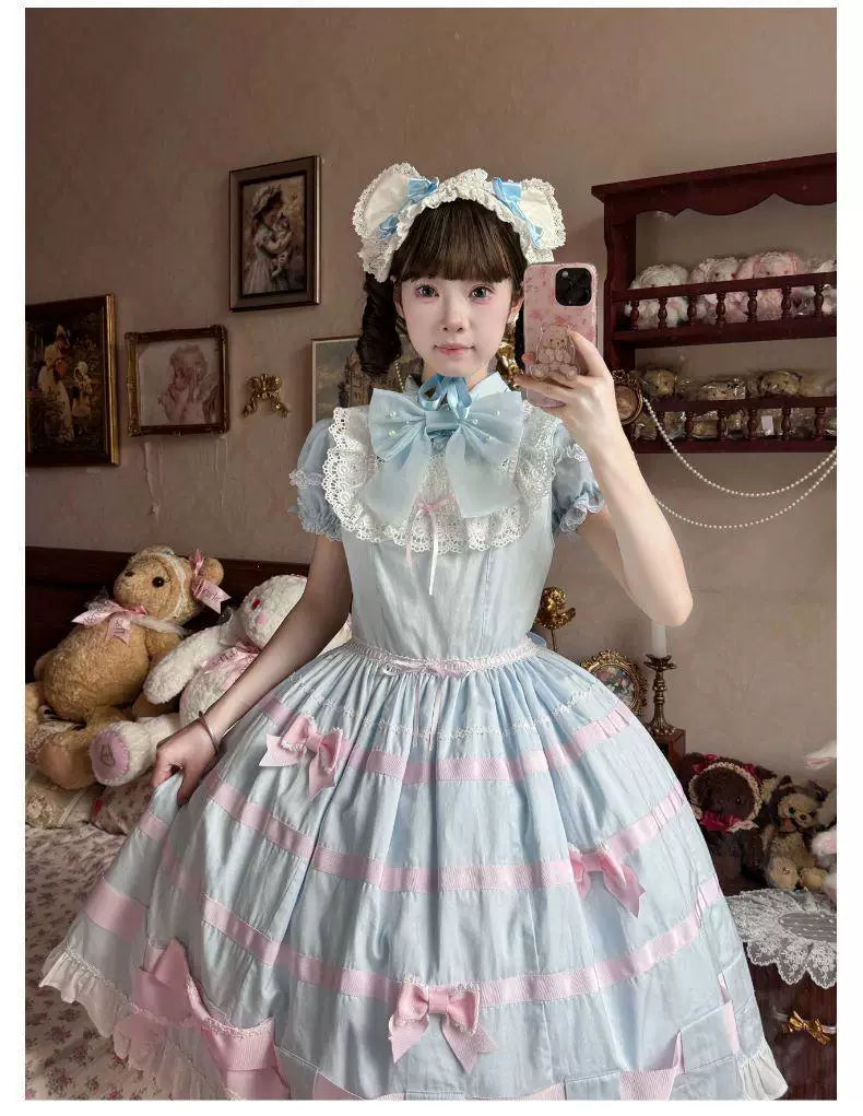 Sweetheart Dream Machine - Strawberry Secret Garden - Puff-Sleeve Blouse with Lace Trim