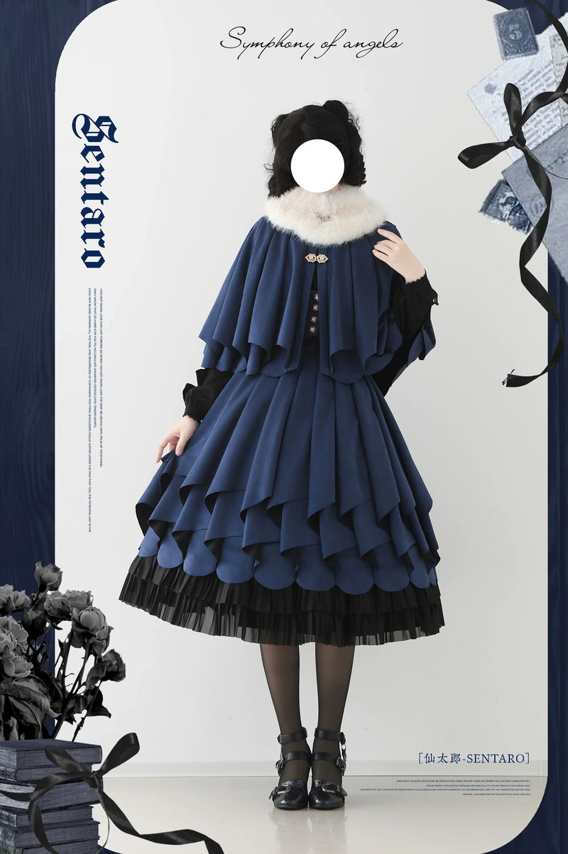 Sentaro - Molten Snowtop - Classic Lolita SK, Cape With Detachable Collar