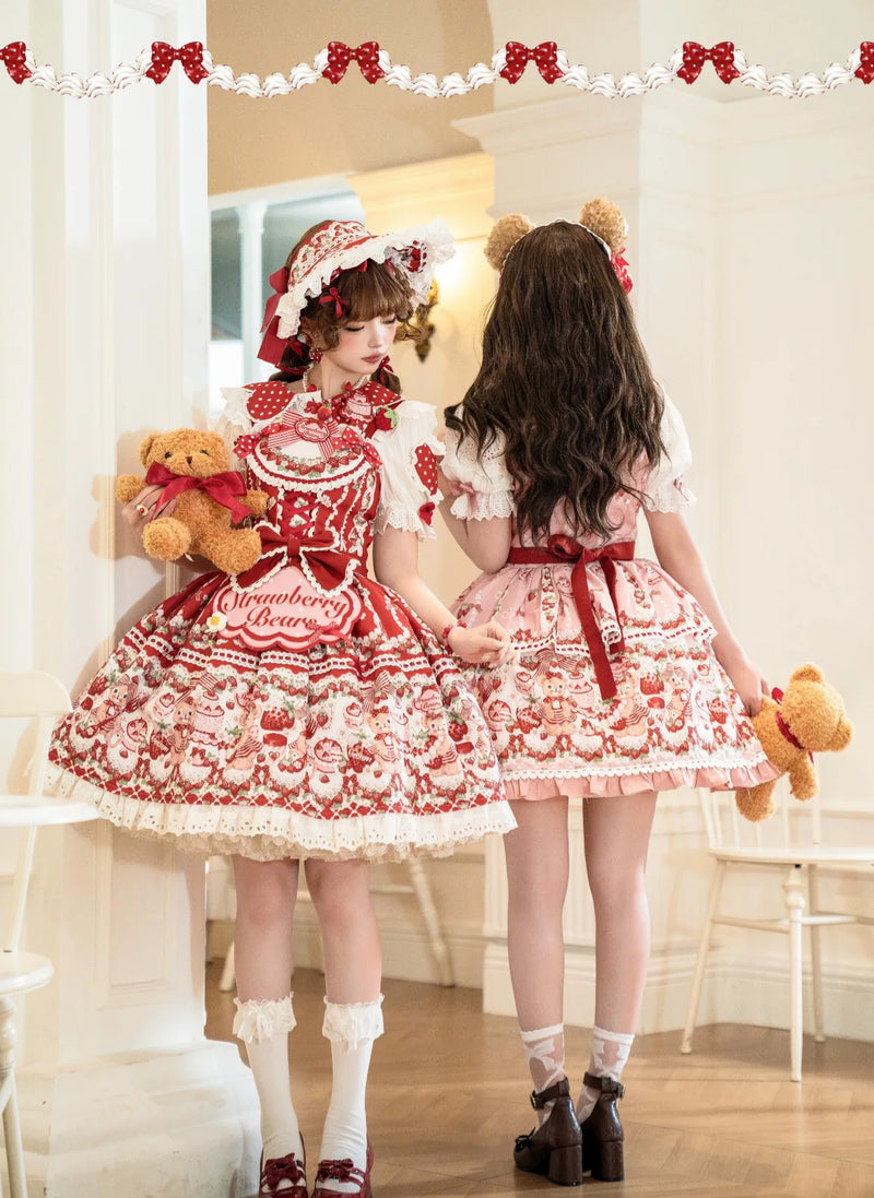 Star Fantasy - Strawberry Bear Garden - Strawberry-Print JSK