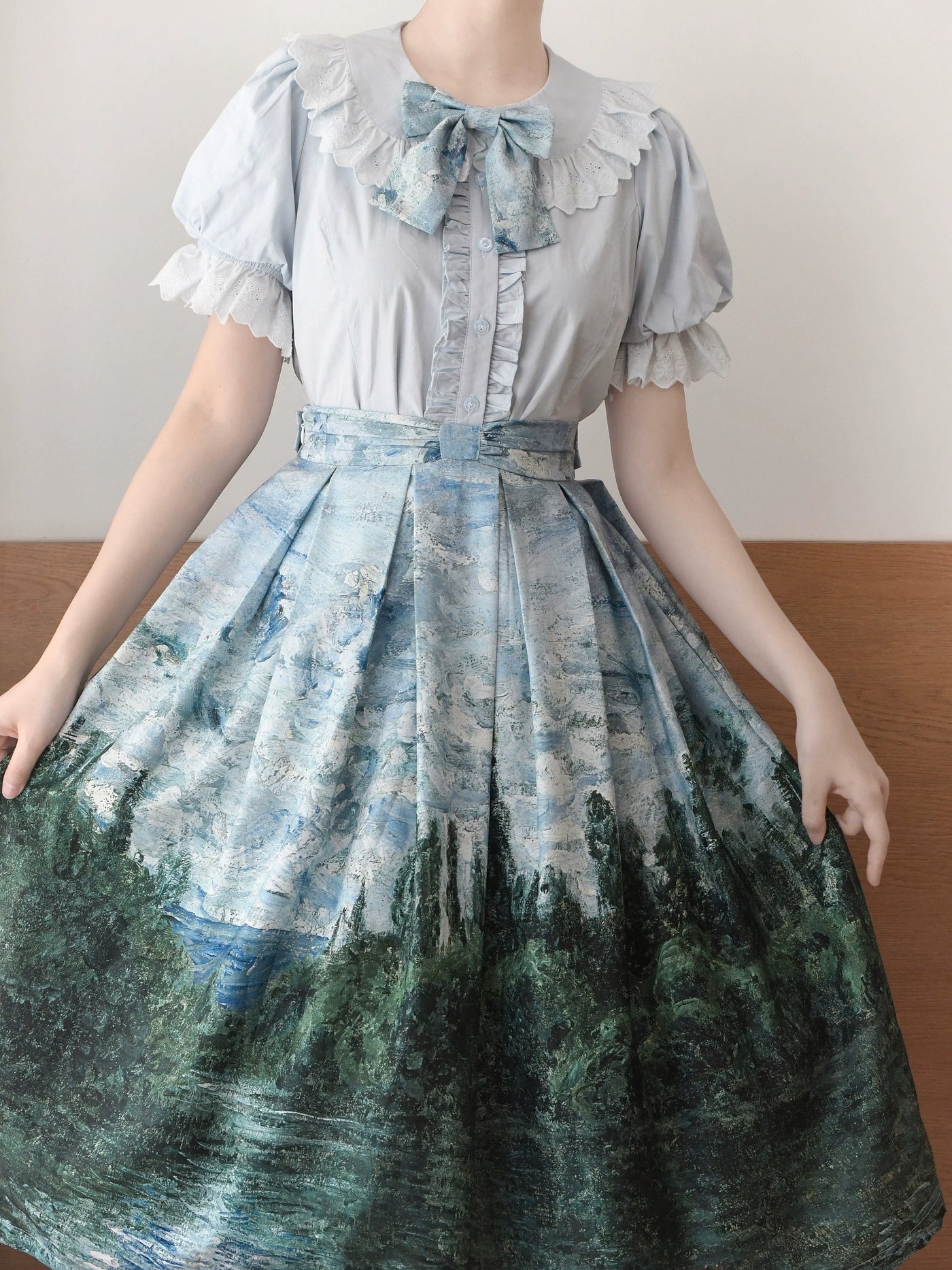 MIST - Cotton Kawaii - Short-Sleeve Blouse with Double-Layer Puff Sleeves - product detail 2