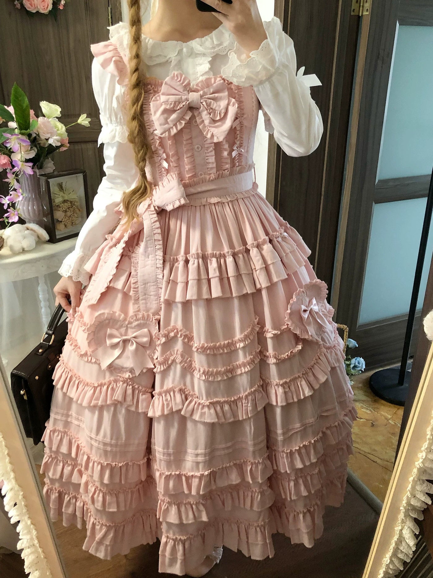 Sugar Girl - Loveheart - Solid Classic Lolita JSK Dress, Tiered Hem