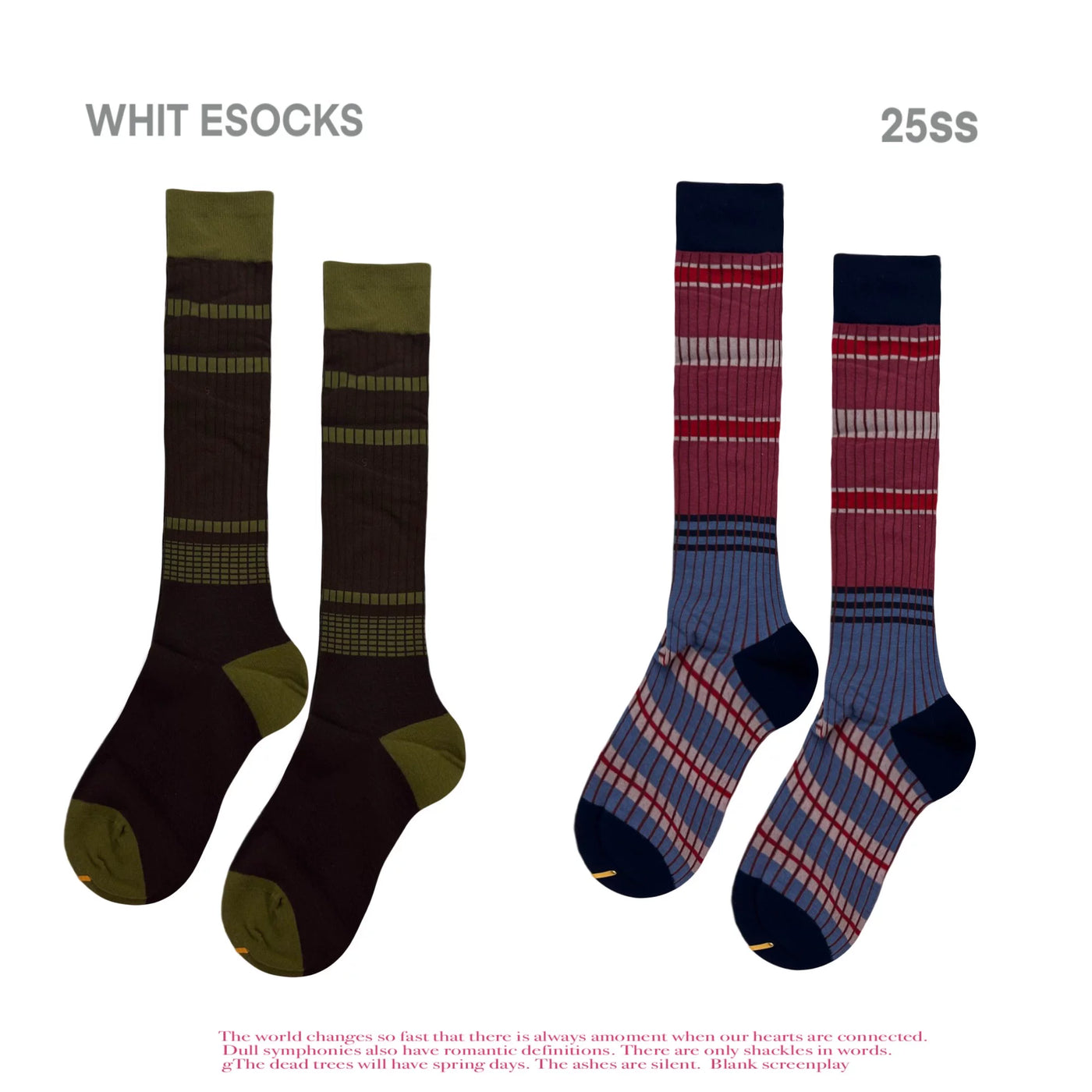 White Socks - Retro Color-Block - Mid-Calf Striped Socks in Single or Multi-Pair Packs