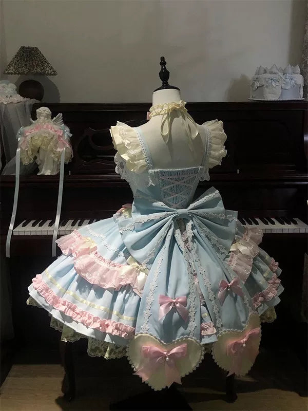 Creamy - Candy Pastel Princess - JSK Dress Set with a Layered Ruffle Skirt