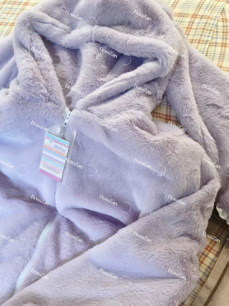 BossZan Hopping Bunny Lolita Coat & Shorts Separates — Taro Purple - Short Coat, Slightly Thinner Limited Colour