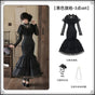 Black Qipao 3-piece set (black qipao + black edge clip + Qionghua Pearl Necklace) Pre-sale, shipping starts Oct 23 / S