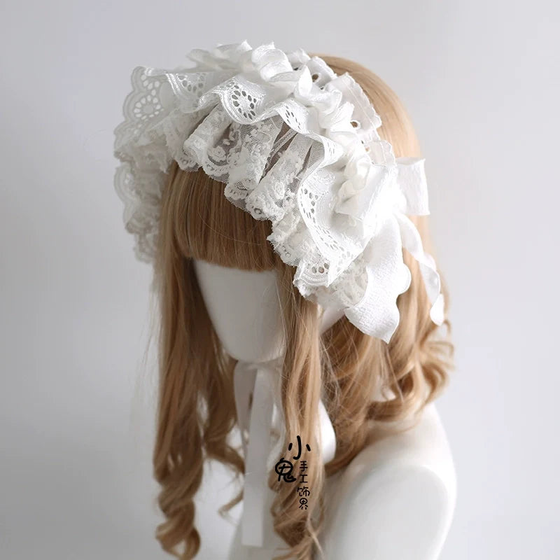Xiaogui - Doll-Like Lace Lolita Hairband - Headwear