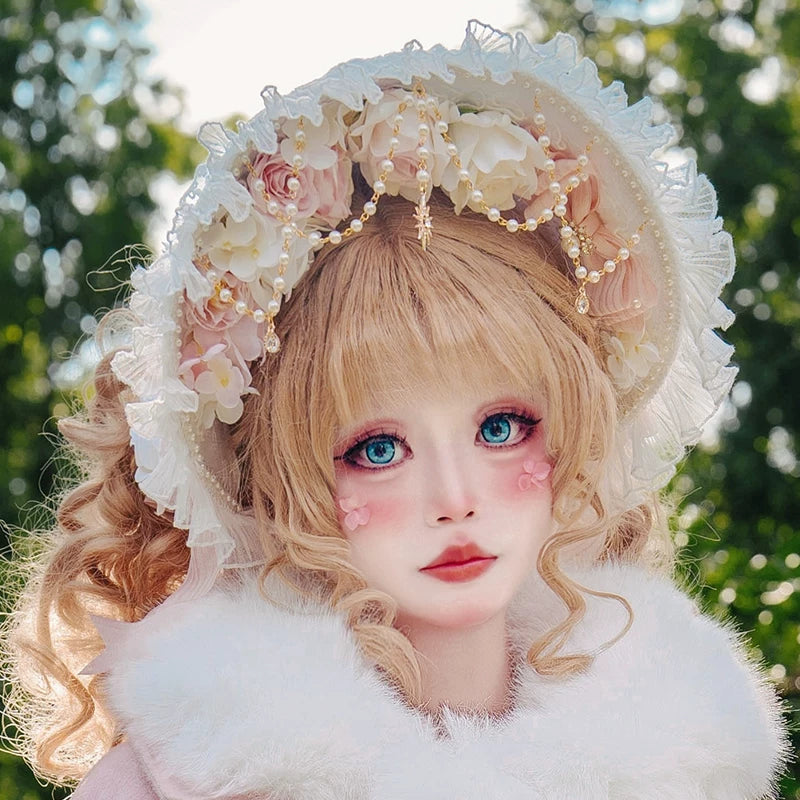 Cat Fairy - Glass Phantom - Wide-brim Lolita bonnet and matching