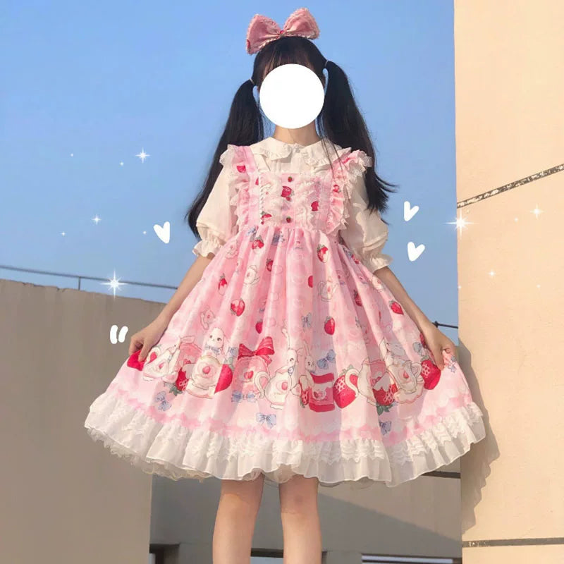Yueele - Scarlet Garden - Plus-Size Lolita Outfit Set - detail view 7
