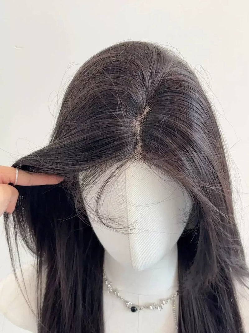 Kunkun Fish black tea lace-front straight wig - view 3