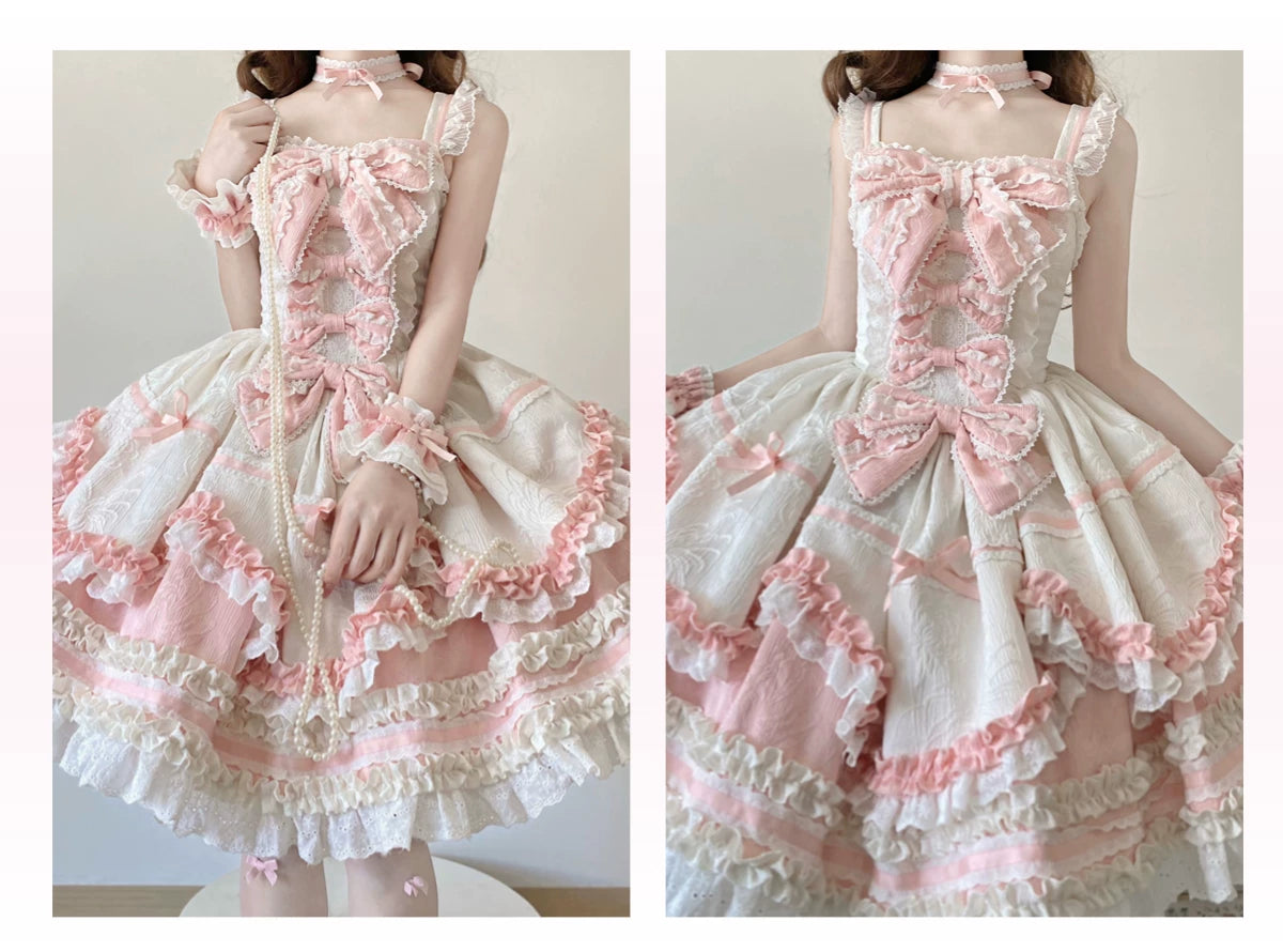 Cream Marshmallow - Cherry Butterfly - Ballet JSK Dress - detail view 2