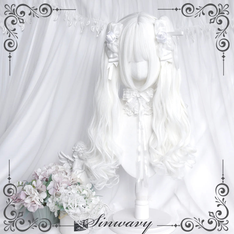 Cream-white Gothic Lolita twin-ponytail wig - view 3