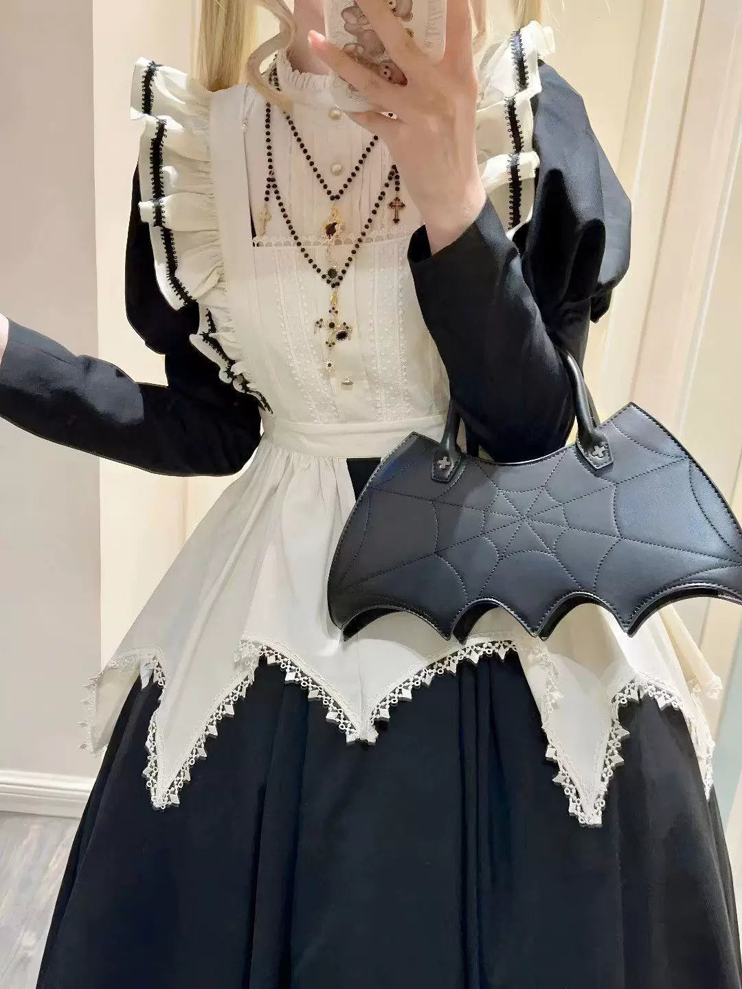 Sweetheart Dream Machine - Nun's Apron - Black OP Dress with White Apron