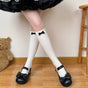 Combed cotton milk-white mid-calf socks, approx. 32 cm / One Size
