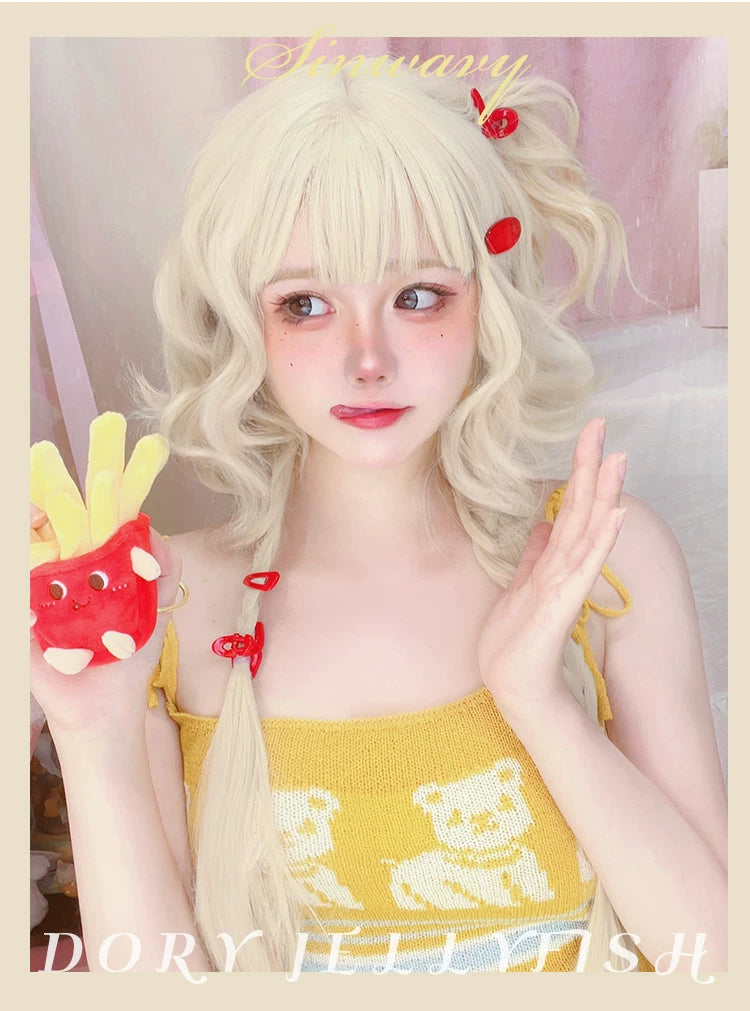 Platinum curly Lolita jellyfish wig - view 6