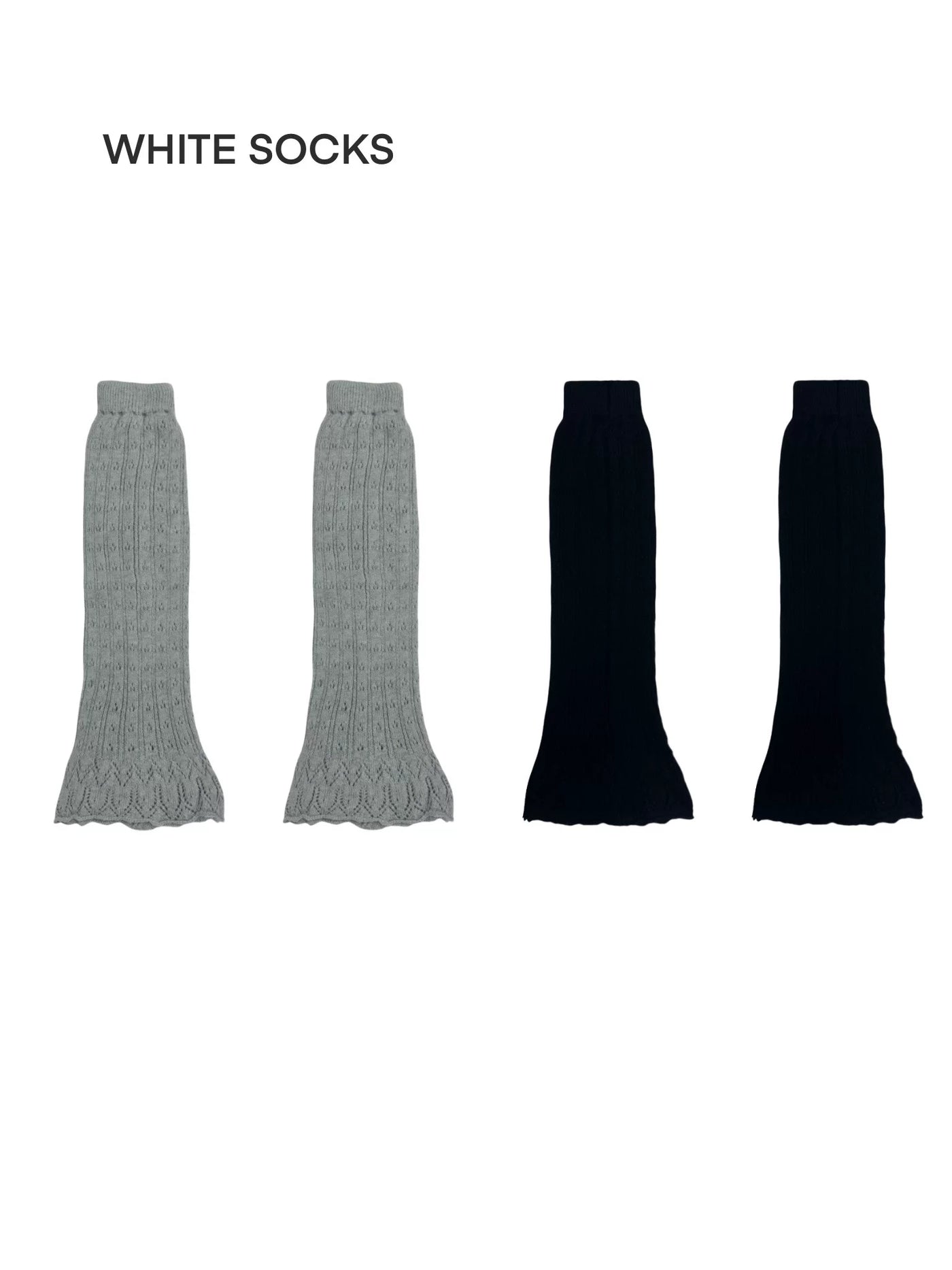 White Socks - Ballet Slouch - Knitted Sock Covers with Flared Cuffs