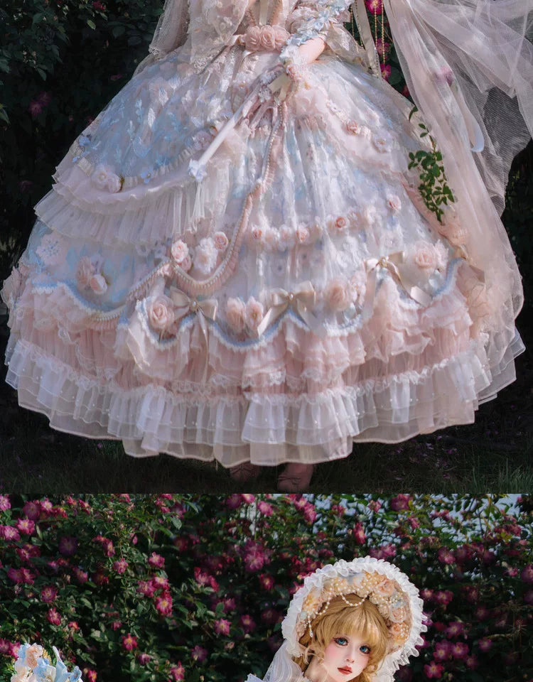 Maoxi Xiaoxiannu Lolita - Rose Banquet - One-piece lolita dress