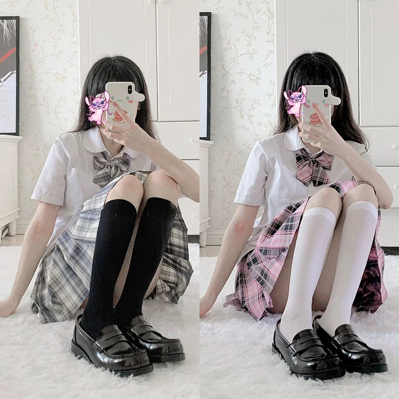 Floral Milk Cat - JK Basics - Calf Socks in 32 cm and 43 cm Lengths