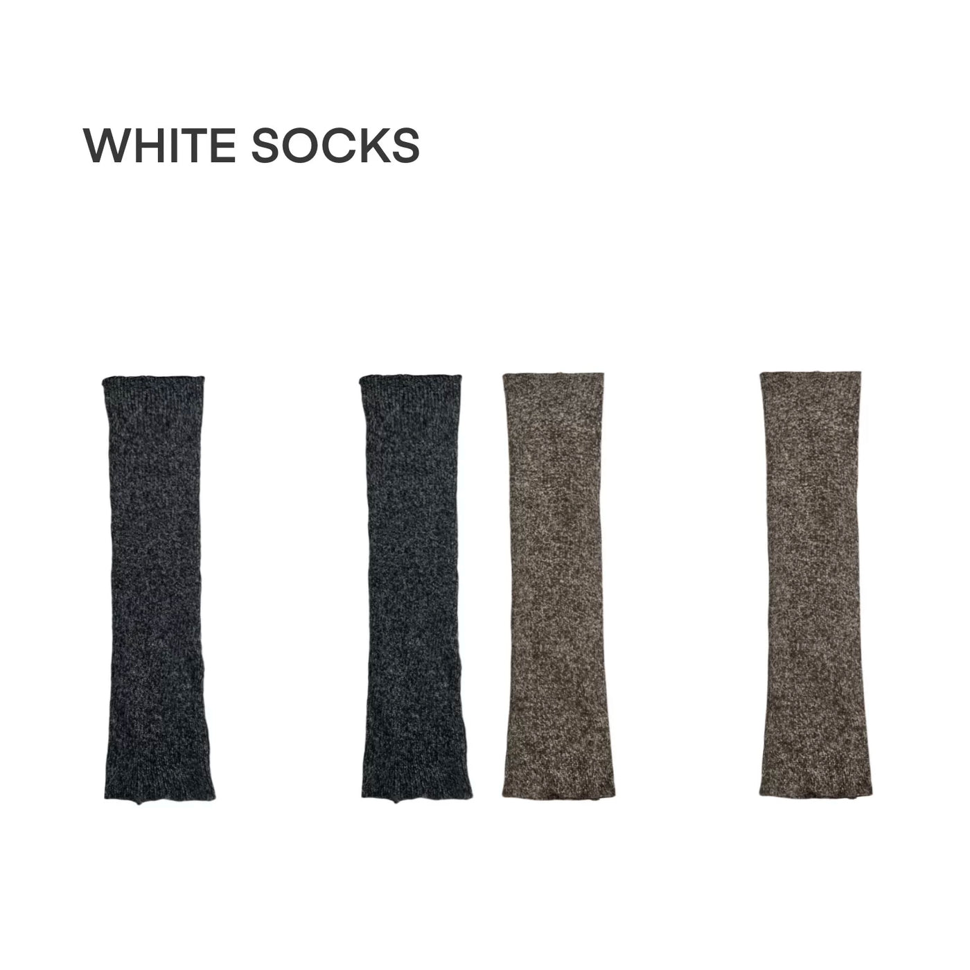 White Socks - Fold-Over Slouch - Knitted Leg Warmers