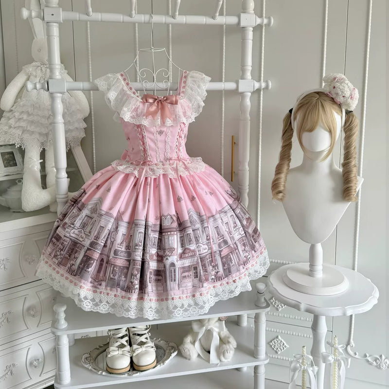 Star Fish - Old Alley Floral - Sweet Lolita Jumper Skirt