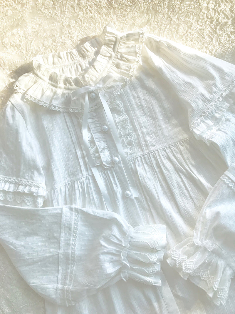 Yilia - Elegant Cotton Long-Sleeved Shirt - Innerwear