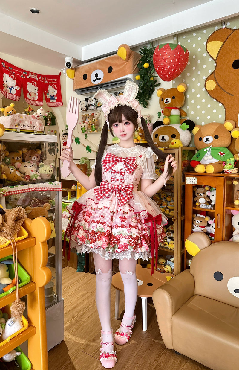 YoYo - Strawberry Sweetheart - Sweet Lolita jumper skirt dress