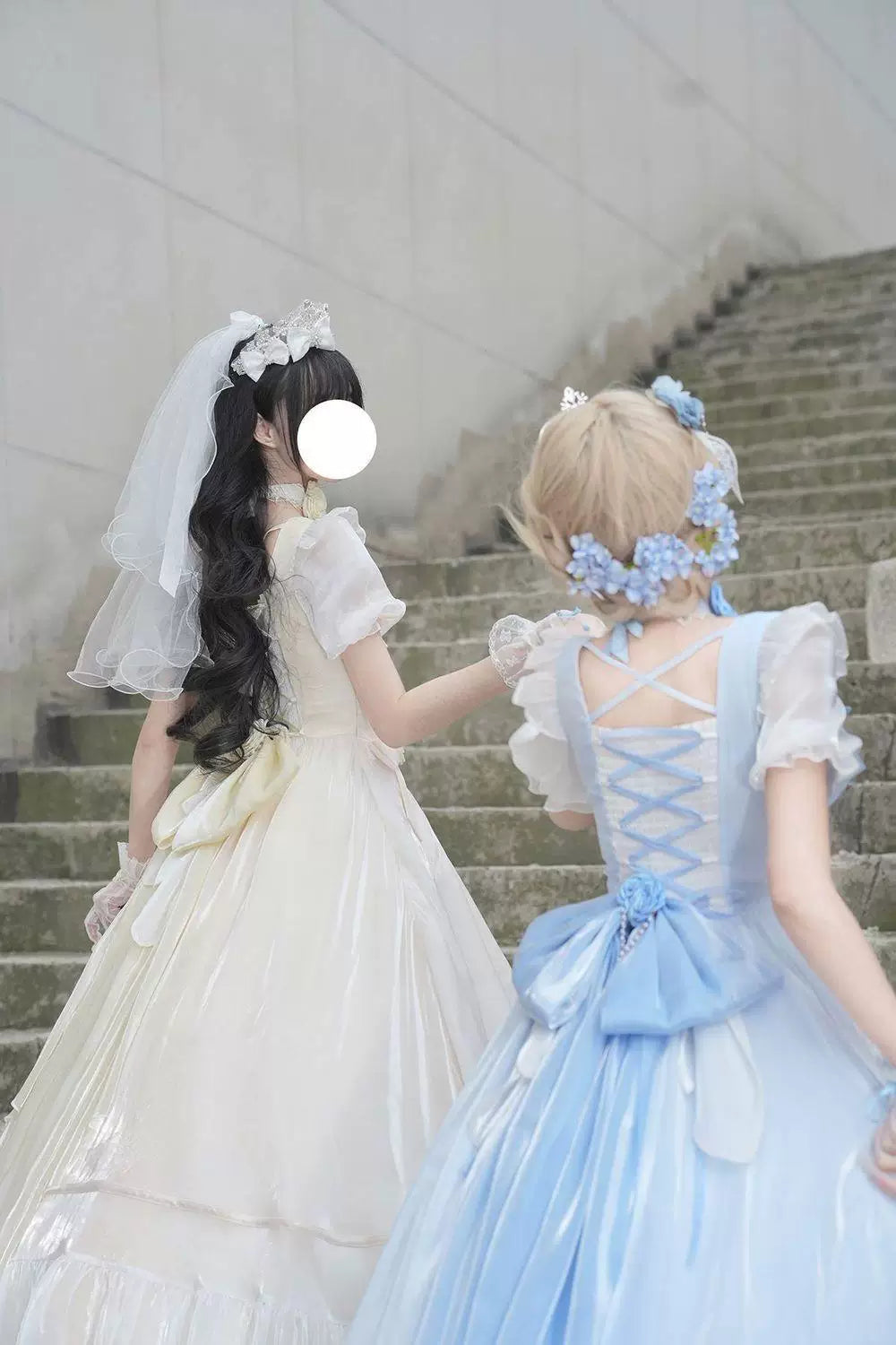 Sweetheart Dream Machine - Bridal Princess - Long Lolita Dress with Tiered Ruffles