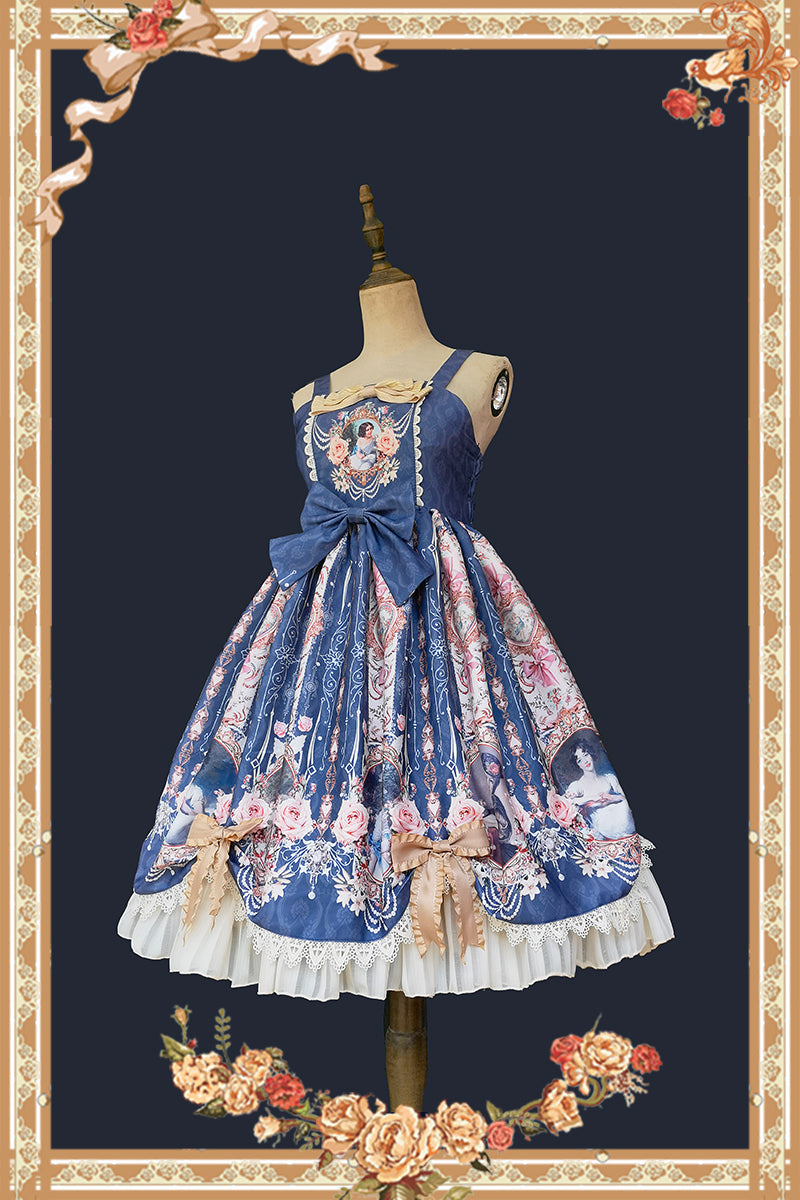Portrait of a Little Lady - Classic Lolita Jumper Dress S dark blue KC