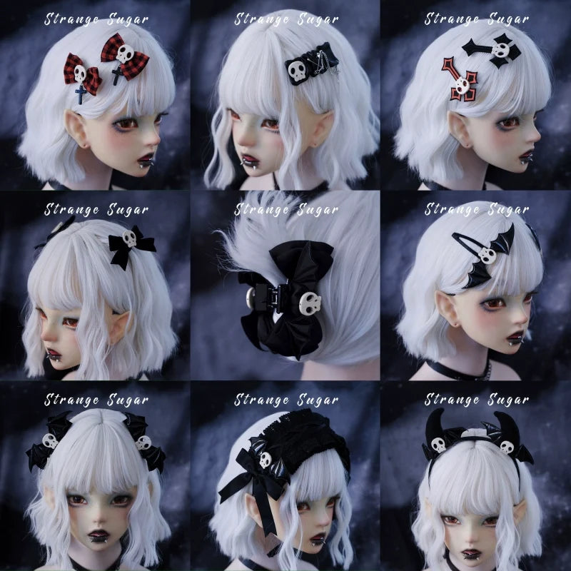 Strange Sugar - Gothic Hair Accessories Set Skulls - Sharks Lolita Clips Headbands Headwear