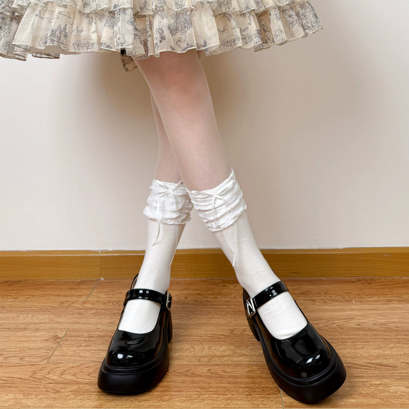 Chubby Bear Tales - Doll Lace Collection - Six-Style Mid-Calf Slouch Socks with Lace Details