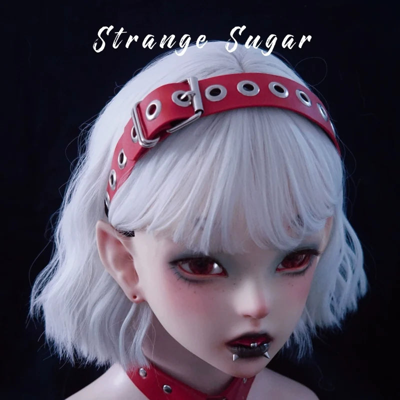 Strange Sugar - Gothic Lolita KC Faux Leather Punk - Lolita Hair Accessories Headwear