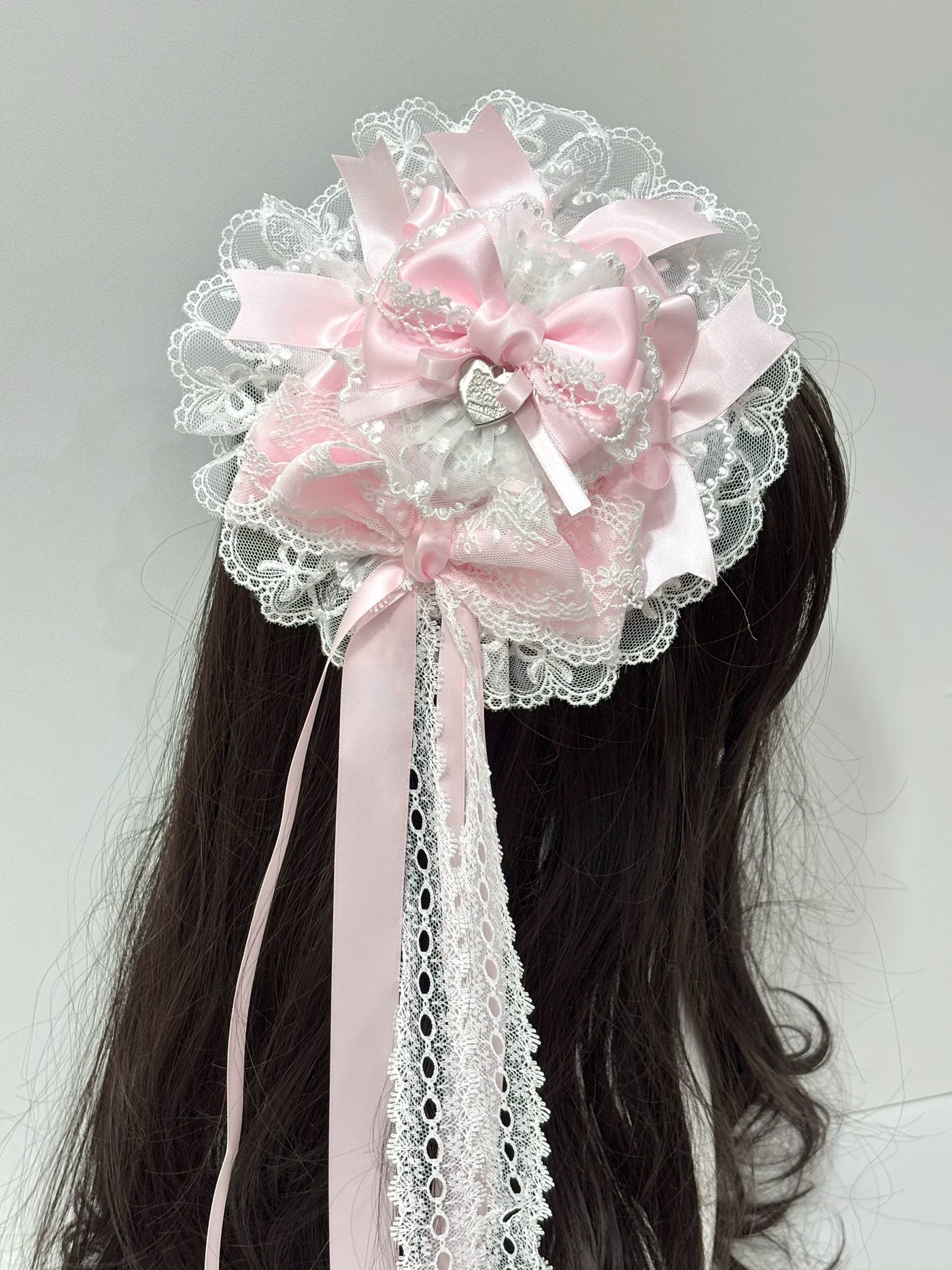 Cat Tart ornate Christmas small hat with pink lace, bows and heart charm