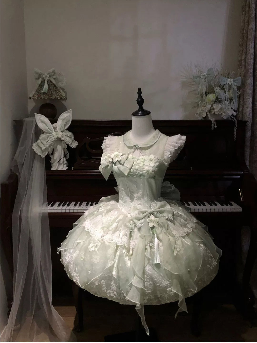 Creamy - Green Bud - Bud-Shaped JSK Dress