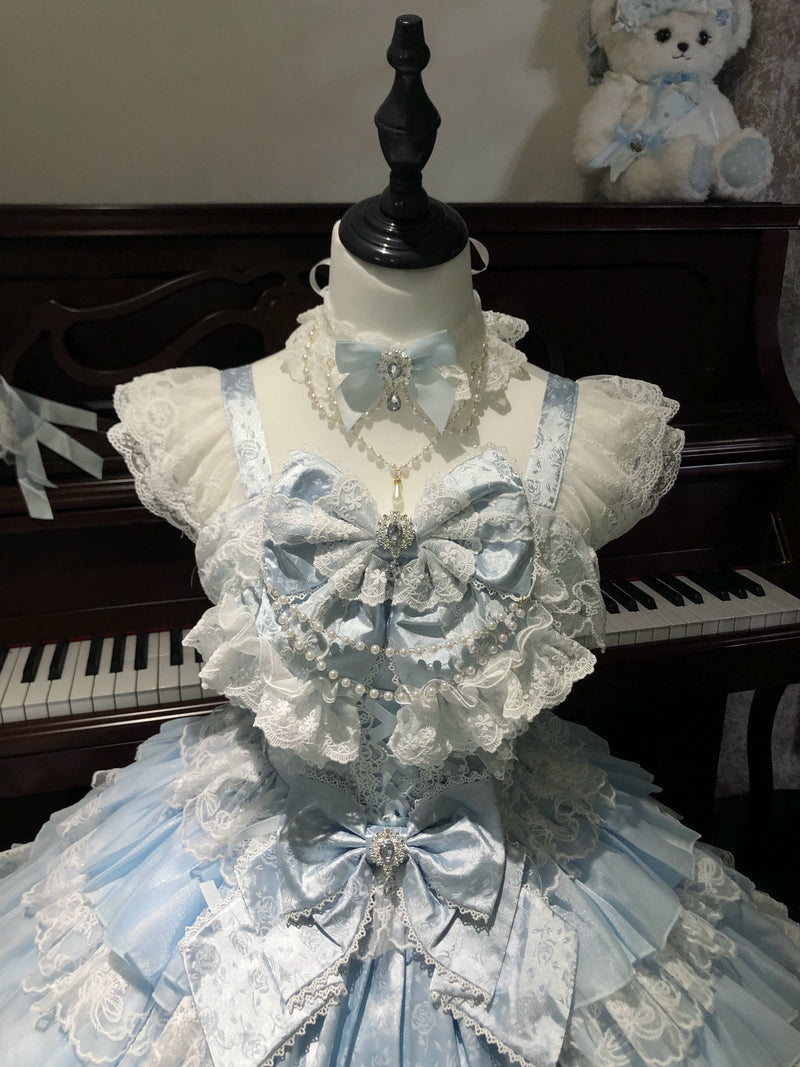 Miaolin Original - Rose Oath - Sweet bridal Lolita JSK with tiered