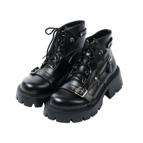 MODO Underworld Knight Lace-Up Gothic Platform Boots – design details